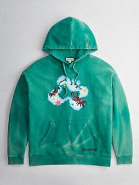 Coachtopia Hoodie in 100% Recycled Cotton with Wavy Wash: Floating Butterfly